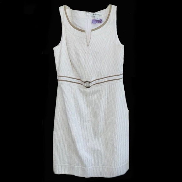 WHBM White Textured Shift Shape Dress Size 2 - Picture 3 of 7